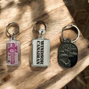 Set of 3 Canada Souvenir Plastic & Metal Keychains Niagara Falls Windsor Dollar